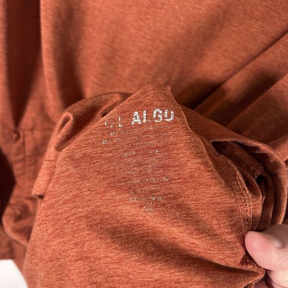 01.algo Performance Hoodie Men's Large Orange Heathered Long Sleeve Pullover - Picture 8 of 9